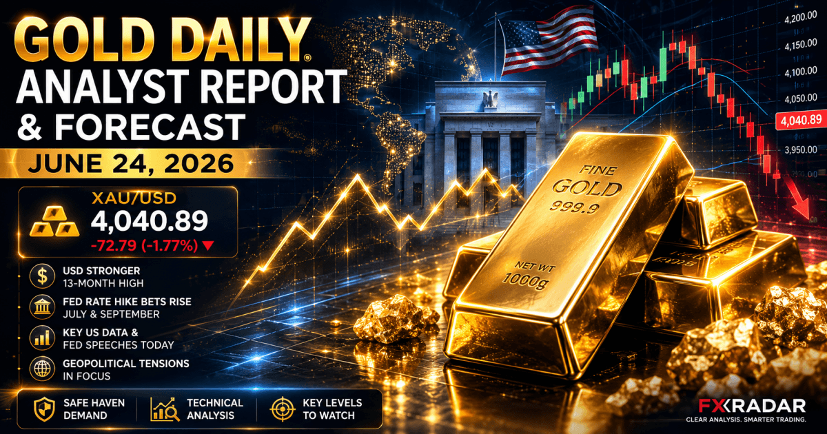 Gold Daily Analyst Report & Forecast, June 24, 2026